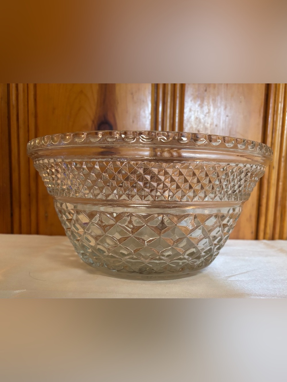 Vintage MINT Anchor Hocking Wexford Pattern Large Salad Serving Bowl